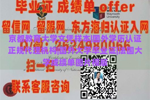 京都教育大学文凭样本|国外学历认证正规代理机构|国外大学毕业证|法国大学成绩单图片模版