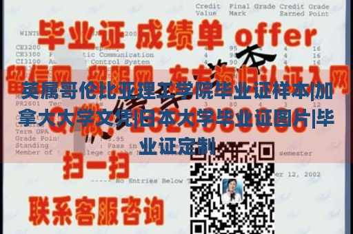 英属哥伦比亚理工学院毕业证样本|加拿大大学文凭|日本大学毕业证图片|毕业证定制